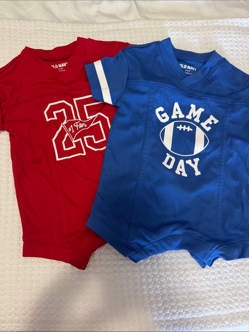 Old Navy Blue and Red Football Game Day Toddler Tees